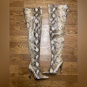 Jeffrey Campbell Snakeskin thigh high Boots